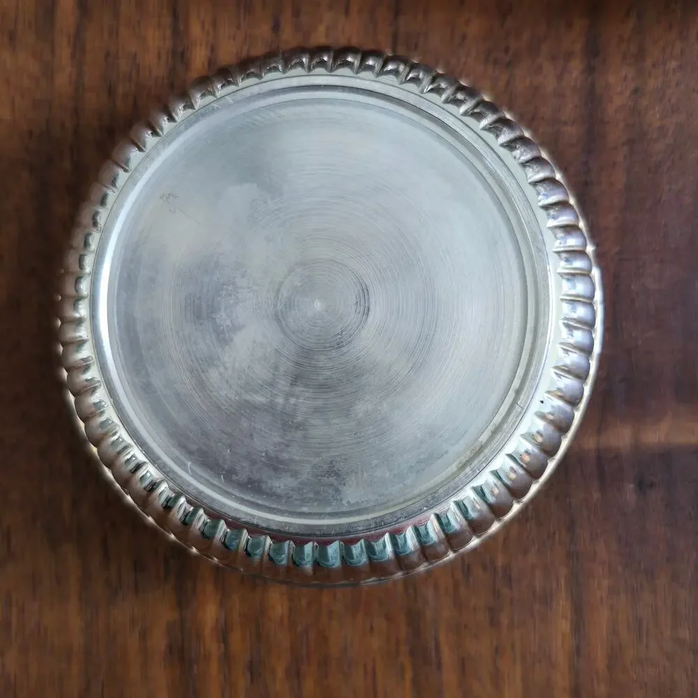Vintage Silver Plated Tea Strainer Filigree Handles Drip Bowl Victorian Cottage